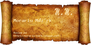 Morariu Márk névjegykártya
